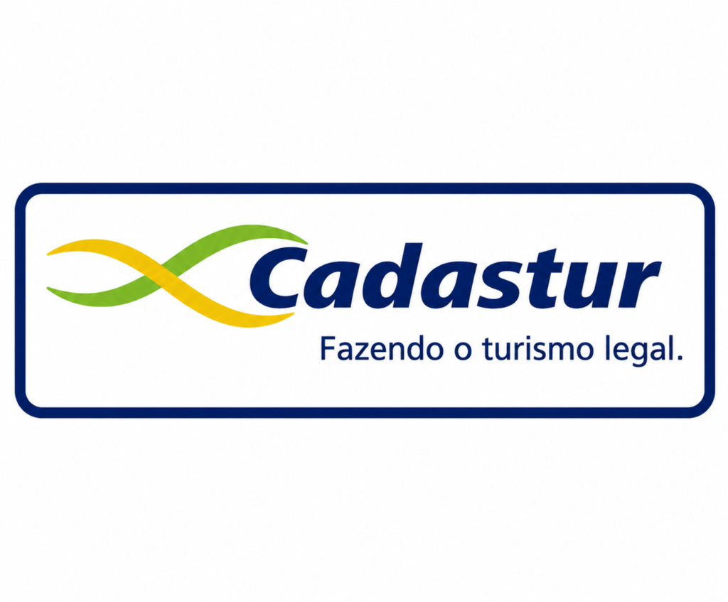 Selo Cadastur do Ministério do Turismo utilizado por agência de viagens credenciada no Rio de Janeiro, oferecendo passeios, transfers e experiências turísticas com segurança e qualidade.